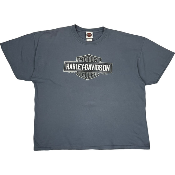 Harley Davidson Graphic T-Shirt - XXL - Blue Cotton