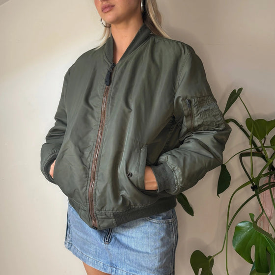 Vintage khaki Carrera Bomber Jacket - womens small