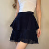 Vintage navy Oliver By Valentino Mini Skirt - womens 24" waist