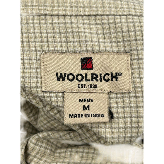 Woolrich Check Short Sleeve Shirt - Medium - Beige Cotton