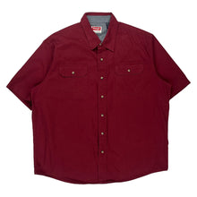  Wrangler Checked Short Sleeve Shirt - XL Burgundy Cotton