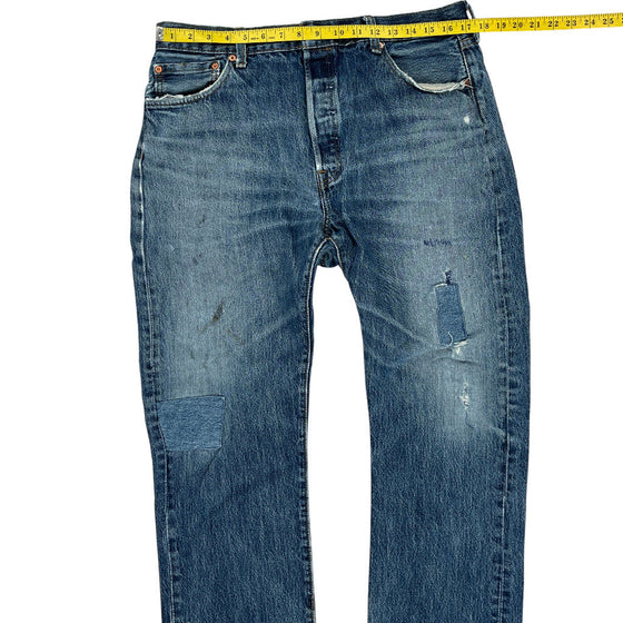 Levi's 501 Distressed Jeans - 34W 30L - Blue Cotton