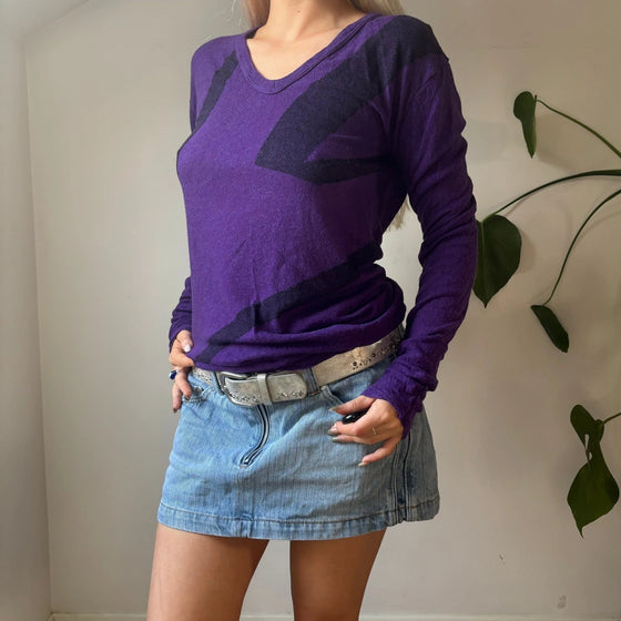 Vintage purple Versus By Versace Jumper - womens medium