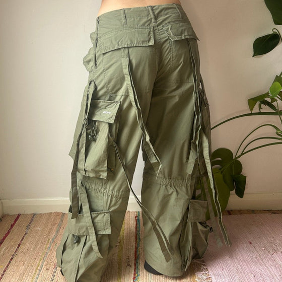 Vintage green Onyx Cargo Trousers - womens 31" waist