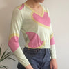 Vintage green Sniffe Tricot Trend Jumper - womens small