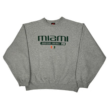  Miami Hurricane Football Nike Sweatshirt - Large Grey Cotton Blend