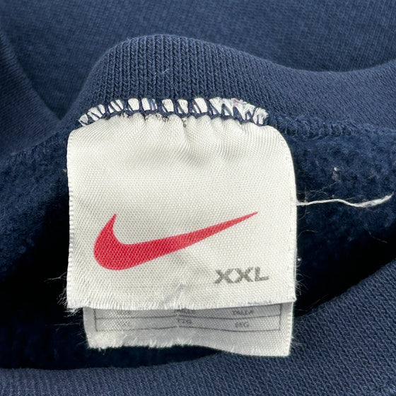 Nike Sweatshirt - 2XL Blue Cotton Blend