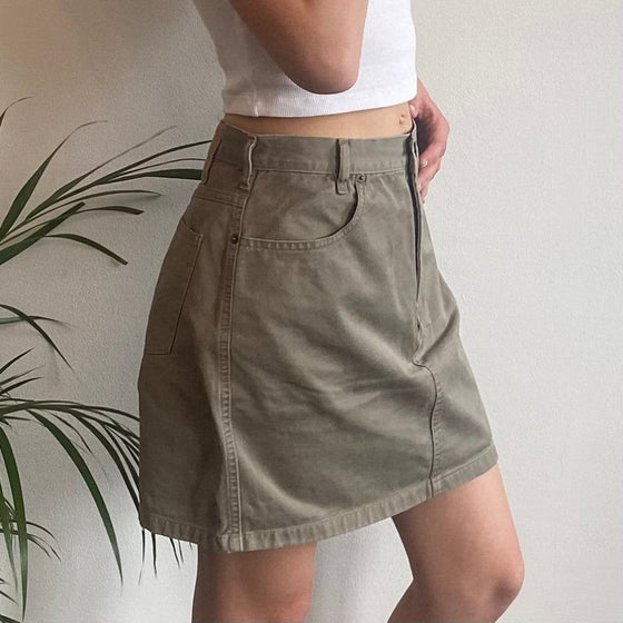 Vintage khaki Diesel Mini Skirt - womens 28" waist