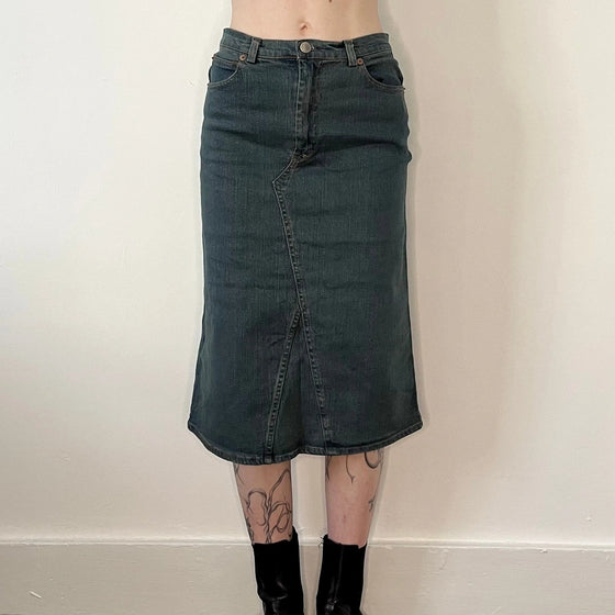 Vintage blue X-Cape Denim Skirt - womens 26" waist