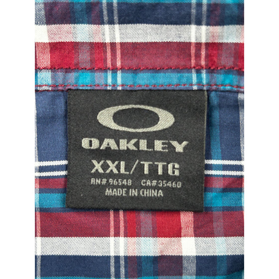 Oakley Plaid Short Sleeve Shirt - 2XL - Multicoloured Cotton