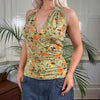 Vintage green Princesse Nomade Halterneck Top - womens medium