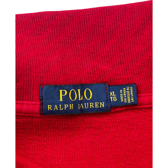 Polo Ralph Lauren 1/4 Zip Sweatshirt - XL - Red Cotton