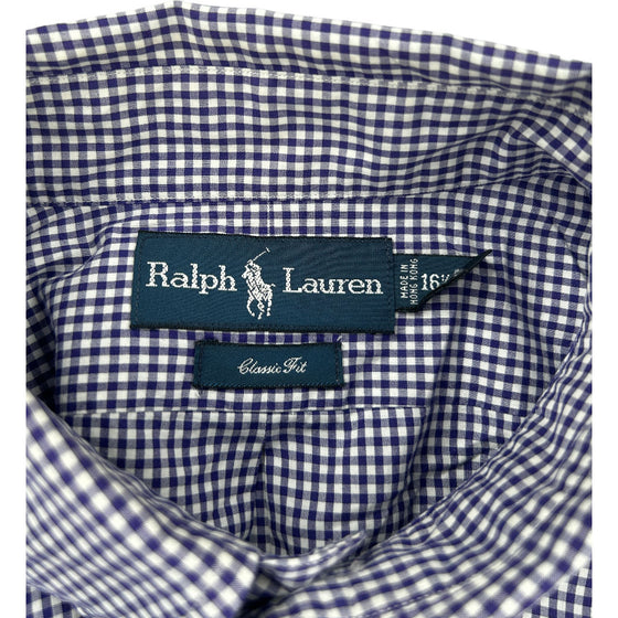 Ralph Lauren Classic Fit Check Shirt - Large - White Cotton