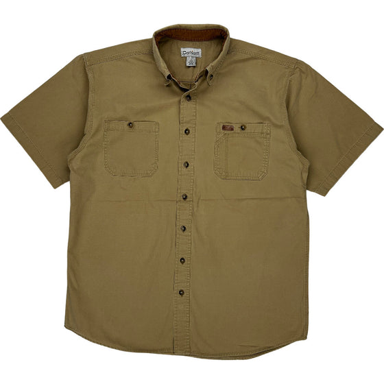 Carhartt Short Sleeve Shirt - Large Tall - Beige Cotton