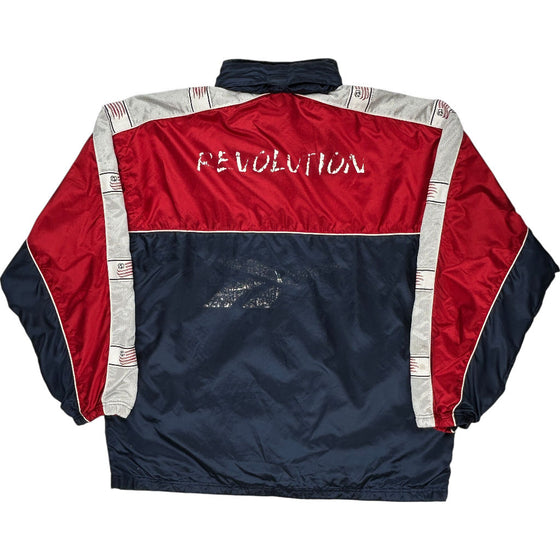 1998-99 New England Revolution Reebok Revolution Track Jacket - XL - Red Nylon