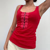 Vintage red Dp Jeans Mesh Top - womens small