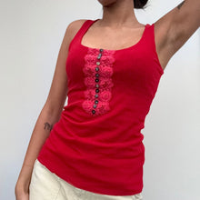  Vintage red Dp Jeans Mesh Top - womens small