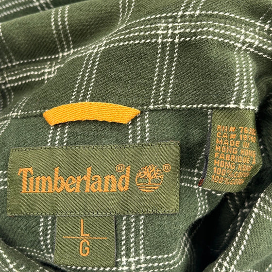 Timberland Checked Shirt - Large Green Cotton