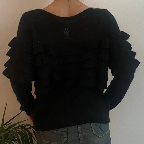 Vintage black Sisley Jumper - womens medium