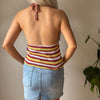 Vintage multicoloured Miss Bikini Halterneck Top - womens small