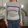 Vintage grey Teddy Long Sleeve Top - womens x-small