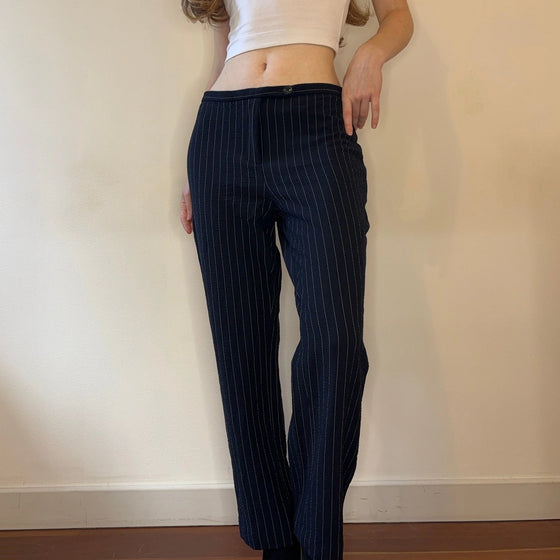 Vintage navy Cheap & Chic Moschino Trousers - womens 28" waist