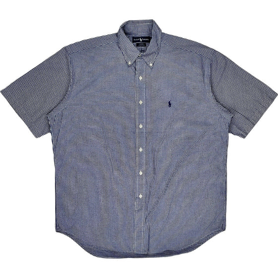 Ralph Lauren Blake Check Shirt - Large - Blue Cotton