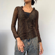  Vintage brown Gaia Rene Mesh Top - womens small