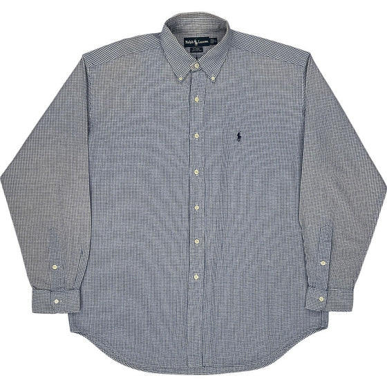 Ralph Lauren Blaire Check Shirt - Large - Blue Cotton