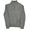 Polo Ralph Lauren 1/4 Zip Sweater - Small - Grey Cotton