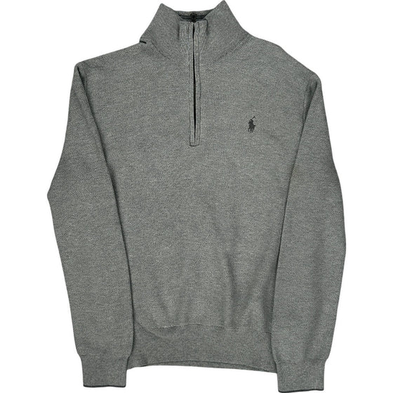 Polo Ralph Lauren 1/4 Zip Sweater - Small - Grey Cotton