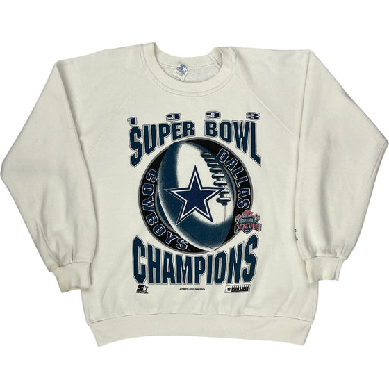 Starter Super Bowl XXVII Dallas Cowboys Sweatshirt - Large - White Cotton