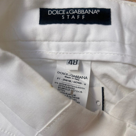 Vintage white Dolce & Gabbana Trousers - womens 32" waist