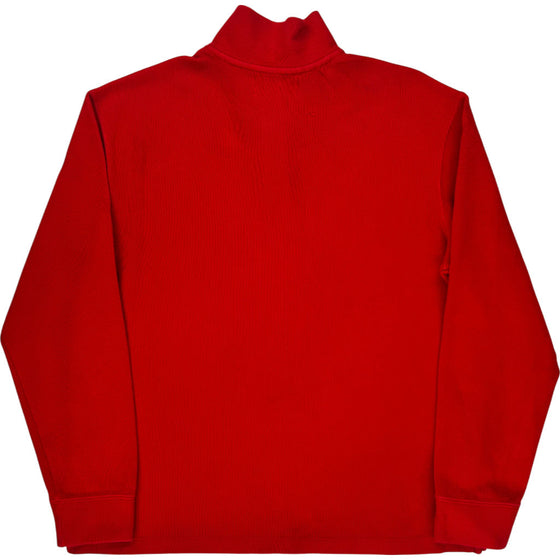 Polo Ralph Lauren 1/4 Zip Sweater - Large - Red Cotton