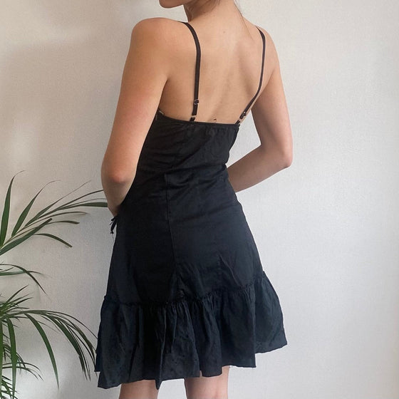 Vintage black Unbranded Midi Dress - womens small