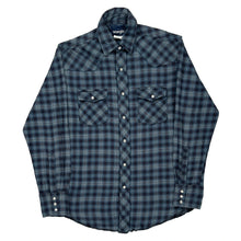  Wrangler Checked Flannel Shirt - Medium Blue Cotton