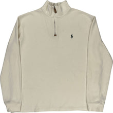  Polo Ralph Lauren 1/4 Zip Sweatshirt - Large - White Cotton