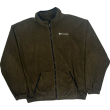  Champion Zip-Up Fleece Jacket - Medium - Brown Polyester