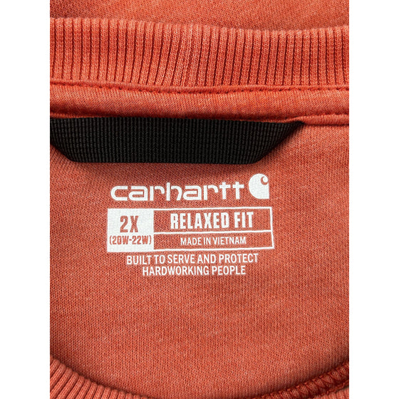 Carhartt Relaxed Fit Sweatshirt - 2XL - Red Cotton Blend