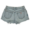 Frayed Hem Guess Denim Shorts - 28W UK 8 Light Wash Cotton