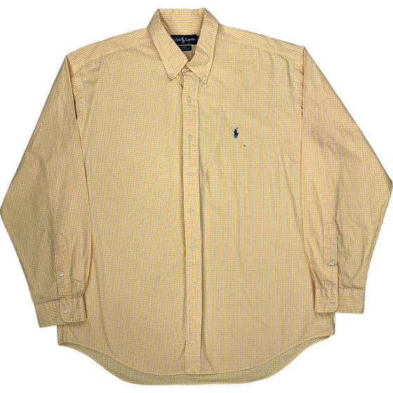 Ralph Lauren Blake Check Shirt - XL - Yellow Cotton