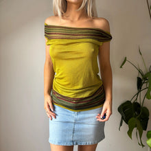  Vintage green Roccobarocco Bardot Top - womens medium