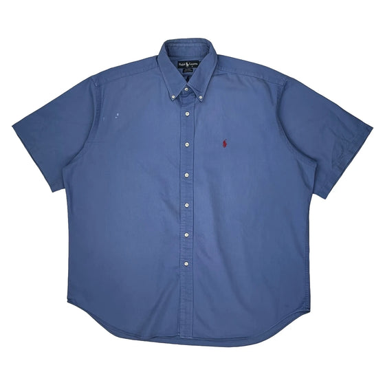 Blaire Ralph Lauren Fitted Short Sleeve Shirt - XL Blue Cotton