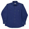 Lacoste Patterned Shirt - Large Blue Cotton