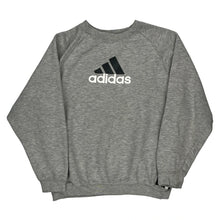  Adidas Logo Adidas Spellout Sweatshirt - XL Grey Cotton Blend