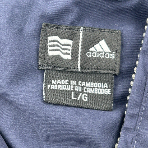 Adidas Windbreaker - Large Navy Polyester