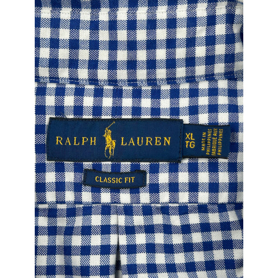 Ralph Lauren Classic Fit Checkered Shirt - XL - Blue Cotton