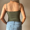 Vintage khaki Sisley Cami Top - womens medium