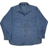 Woolrich Vintage Button-Up Shirt - 2XL - Blue Cotton