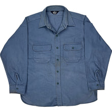  Woolrich Vintage Button-Up Shirt - 2XL - Blue Cotton